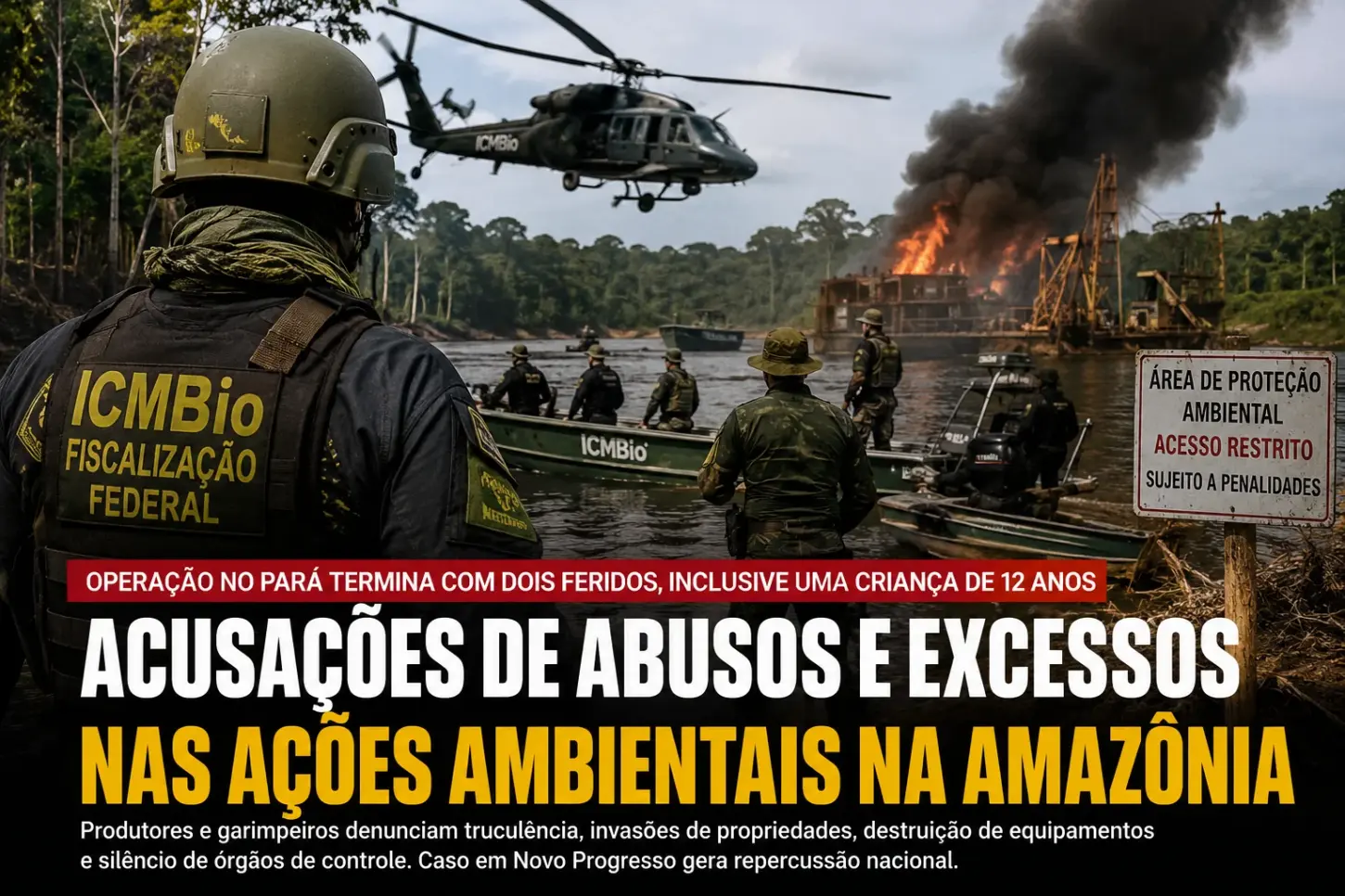 Operação ambiental no Pará deixa criança ferida e acende debate sobre métodos de fiscalização na Amazônia