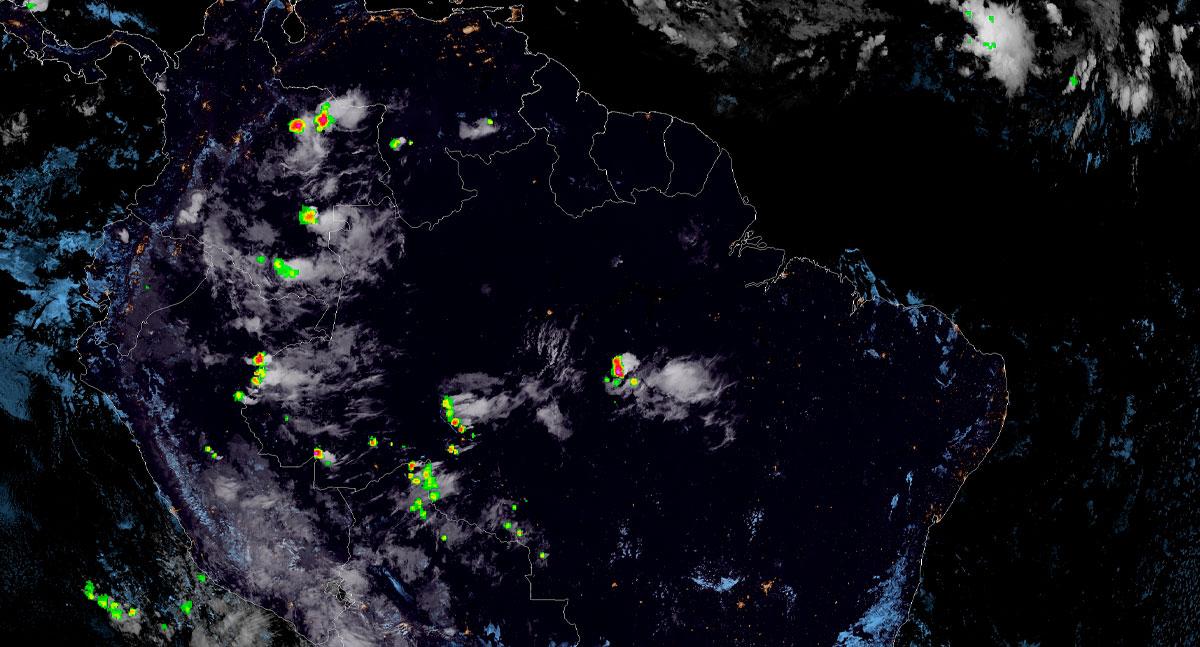 GOES-19 aponta instabilidade sobre Rondônia com possibilidade de chuvas fortes e raios nesta terça-feira (11)
