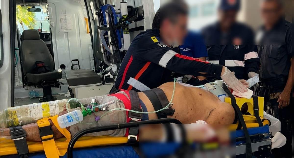 Idoso fica em estado gravíssimo depois de ser atropelado por caminhão nas proximidades da Usina de Samuel