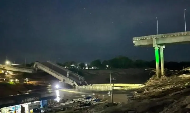 Ponte desaba no interior do Acre e deixa vários feridos