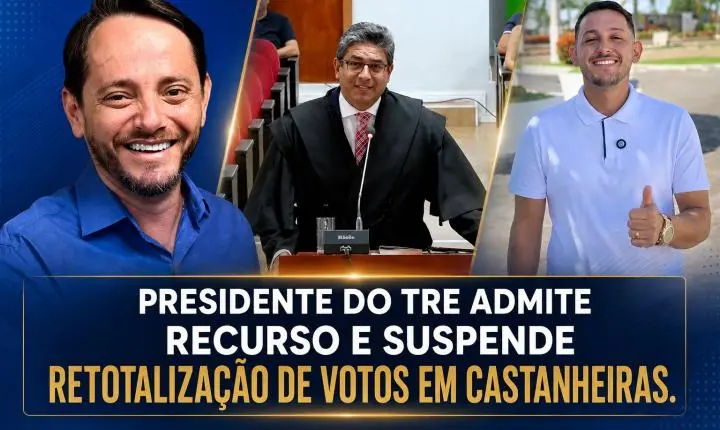 Presidente do TRE-RO admite recurso ao TSE, suspende retotalização e mantém vereadores de Castanheiras nos cargos